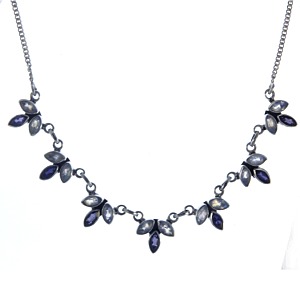 Iolite and Moonstone Faceted Marquis Necklace