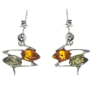 Amber Two Col Zig Zag Earings