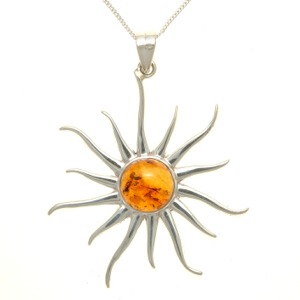 Amber Sunray Pendant - Large