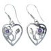Amethyst Faceted Flower in a Heart Earrings