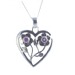 Amethyst Faceted Flowers in a Heart Pendant