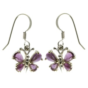 Amethyst Butterfly Earrings