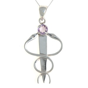 Amethyst Celtic Twin Snake Pendant