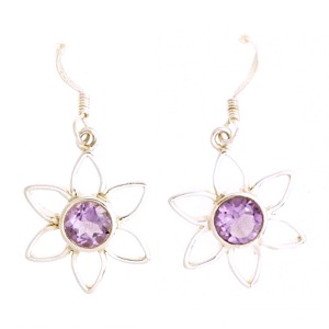 Amethyst Daisy Earrings