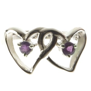 Amethyst Double Heart Ring (Size N)