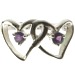 Amethyst Double Heart Ring (Size N)