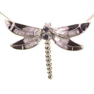 Amethyst Dragon Fly Pendant