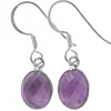 Amethyst Faceted Oval Drop Earrings