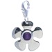 Amethyst Sterling Silver Flower Charm