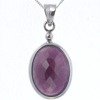 Amethyst Faceted Oval Pendant