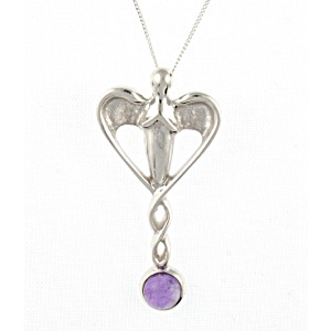 Amethyst Healing Angel Pendant