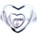 Amethyst Heart in a Heart Ring (Size R)