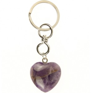 Amethyst Heart Keyring