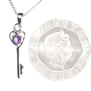 Amethyst Key Pendant