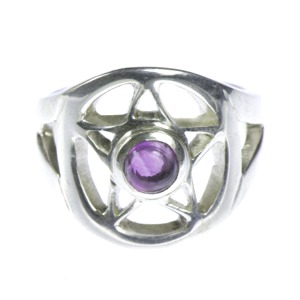 Amethyst Pentagram Ring (Size N)