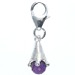Amethyst Sterling Silver Drop Charm