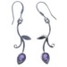 Picture of Amethyst Faceted Leaf and Tendril Earrings 