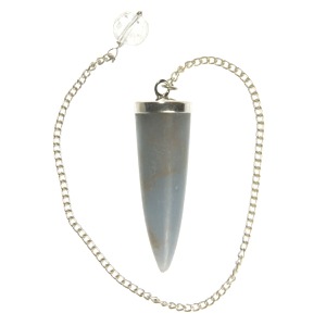Angelite Bullet Pendulum (Sterling Silver chain)