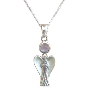 Moonstone Guardian Angel Pendant (Small)