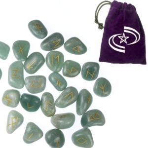 Green Aventurine Rune Set