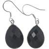 Black Onyx Faceted Teardrop Earrings (Med)