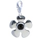 Black Onyx Sterling Silver Flower Charm