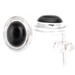 Black Onyx Oval Wire Edge Stud Earrings