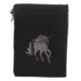 Black Velvet Pouch with a White Unicorn (Large)