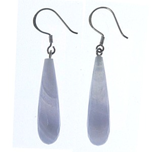 Blue Lace Agate Faceted Drop Earrings