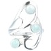 Blue Chalcedony 3 Swirl Ring (Size O)