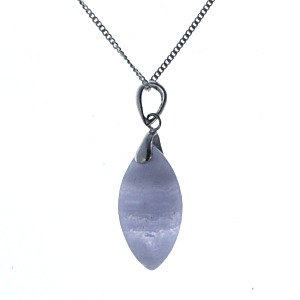 Blue Lace Agate Faceted Twist Pendant