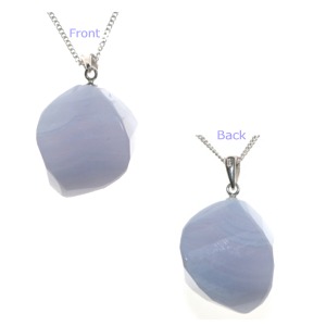Blue Lace Agate Faceted Drop Pendant