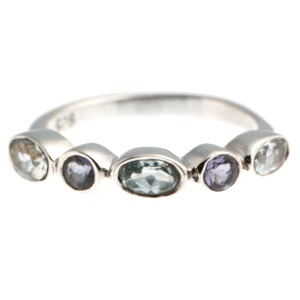 Blue Topaz and Iolite Eternity Ring (Size O)