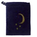 Blue Velvet Pouch with Gold Moon and Stars (Lrge)