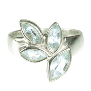 Blue Topaz 4 Marquis Ring (Size N)
