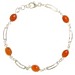 Carnelian 5 Oval Stone Bracelet