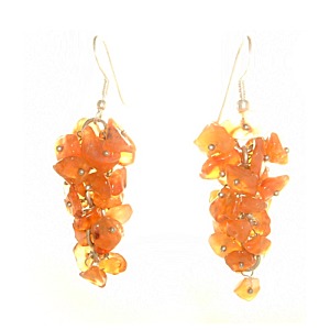 Carnelian Cluster Earrings