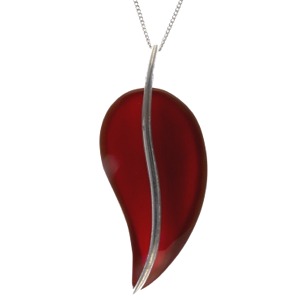 Carnelian Large Leaf Design Pendant