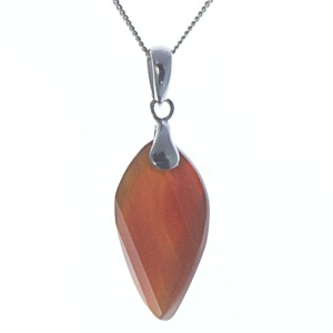 Carnelian Faceted Twisted Pendant
