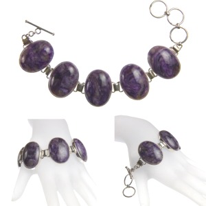 Charoite Large Oval Bracelet