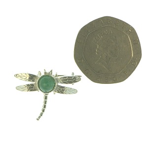 Emerald Dragonfly Brooch