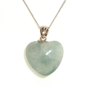 Fluorite Heart Pendant - Pale Green