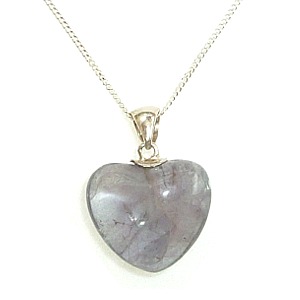 Fluorite Heart Pendant - Purple