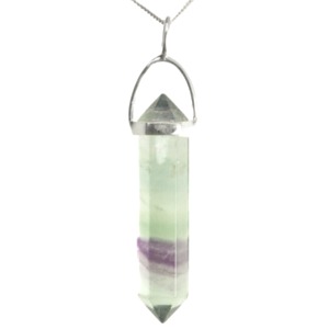 Fluorite Wand Pendant (Green/Purple)