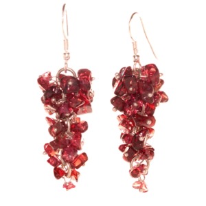 Garnet Cluster Earrings