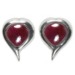 Garnet Heart Shaped Stud Earrings