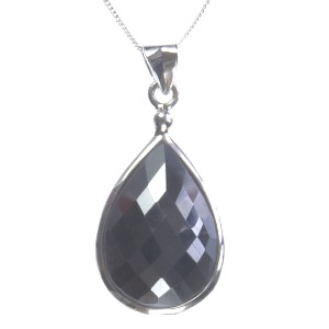 Haematite Faceted Teardrop Pendant