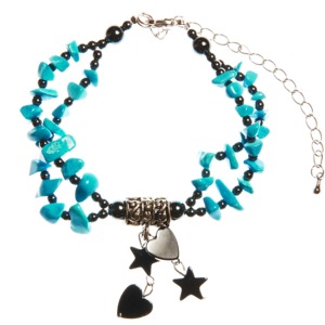 Haematite and Blue Howlite Charm Bracelet