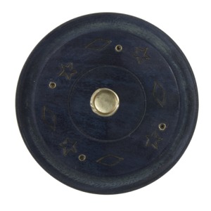 Incense Cone Holder Round Coloured (Blue)