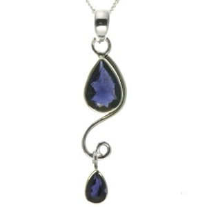 Iolite Faceted Double Drop Pendant